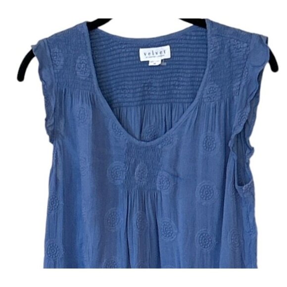 Velvet by Graham & Spencer Penny Mandala Embroidered Gauze Top Size XS - Picture 5 of 9
